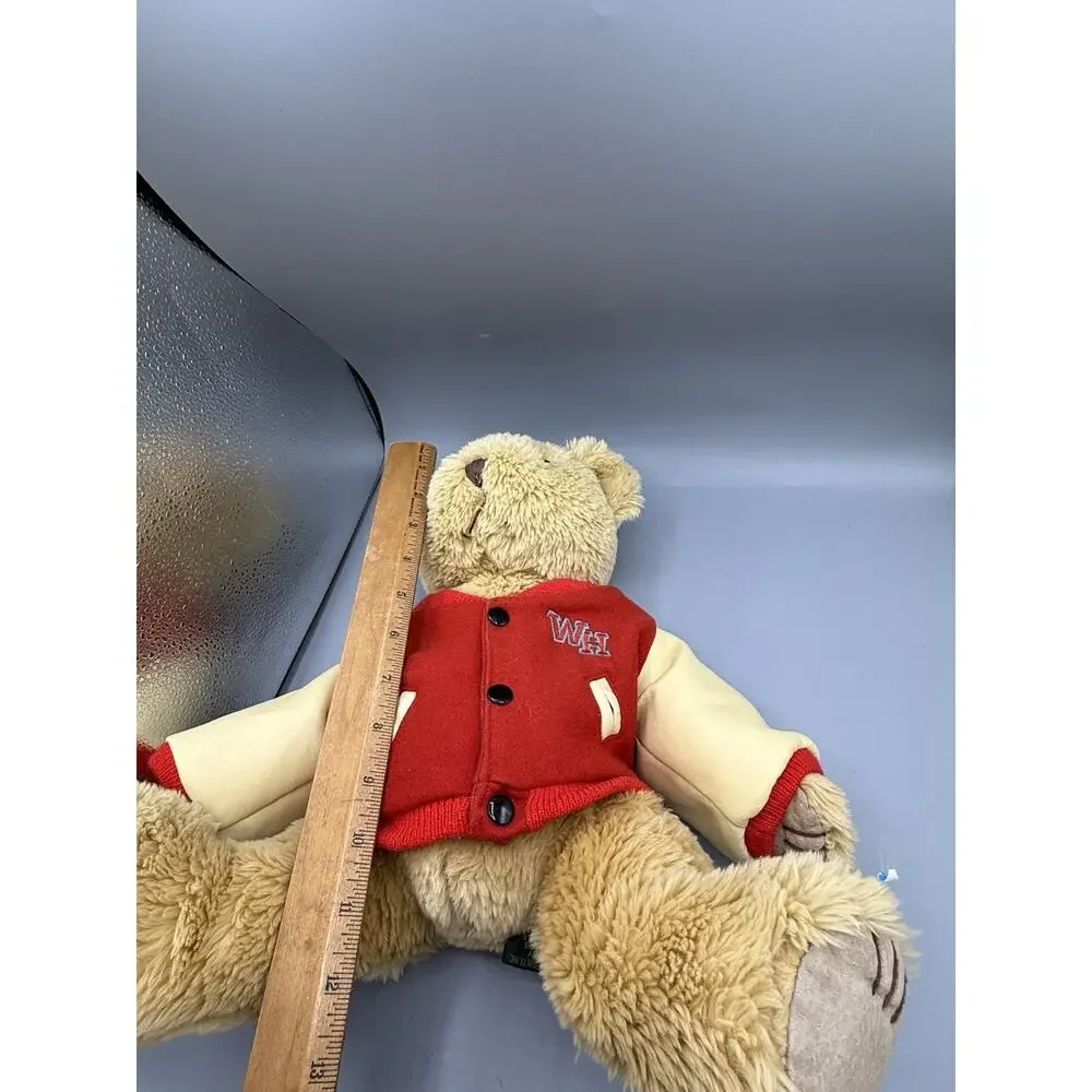 Hometown Products Teddy Bear Plush Red WH Varsity Jacket 16” Stuffed Animal